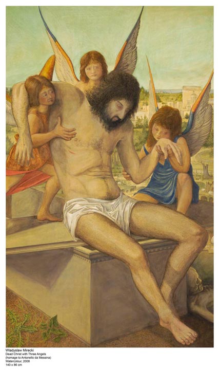Pieta. Homage to Antonello da Messina’s Dead Christ with Three Angels